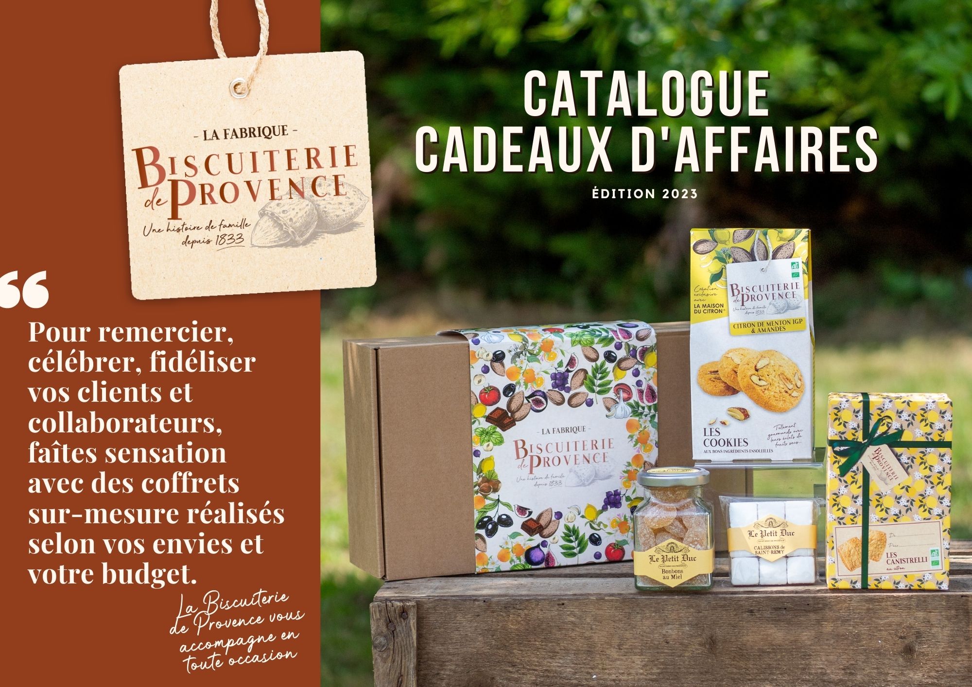 Catalogue cadeaux d'affaires Biscuiterie de Provence pour tous les budgets